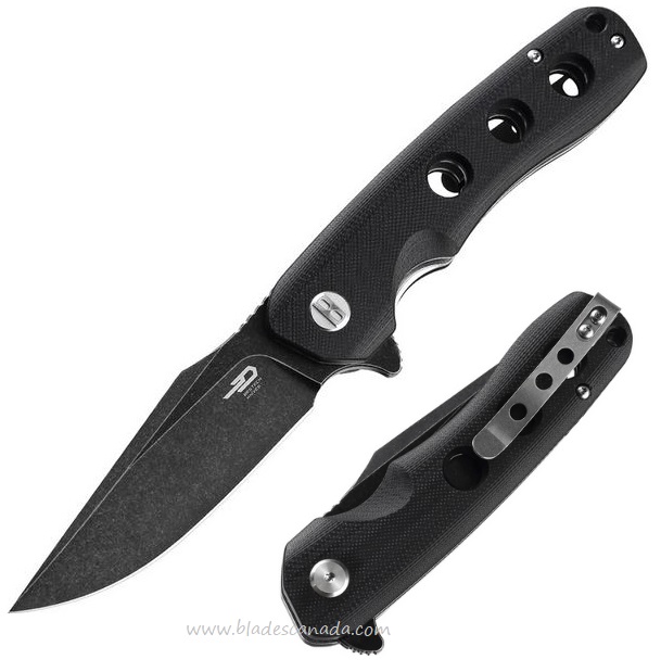 Bestech Arctic Flipper Folding Knife, D2 Stonewash, G10 Black, BG33A-2