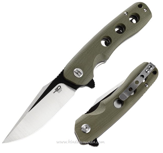 Bestech Arctic Flipper Folding Knife, D2 Two-Tone, G10 Green, BG33B-1 - Click Image to Close