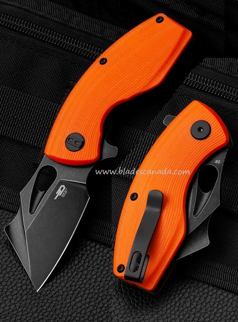 Bestech Lizard Flipper Folding Knife, D2 Stonewash, G10 Orange, BG39D - Click Image to Close