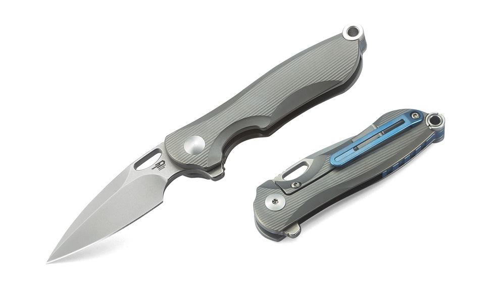 Bestech Parrot Flipper Framelock Knife, S35VN, Titanium Grey, BT1807A