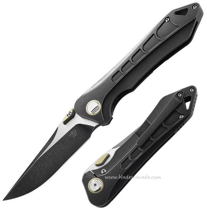 Bestech Supersonic Flipper Framelock Knife, S35VN Two-Tone, Titanium Black, BT1908A - Click Image to Close