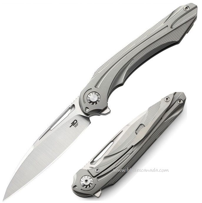 Bestech Wibra Flipper Framelock Knife, M390, Titanium, BT2001A - Click Image to Close