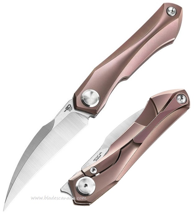 Bestech Ivy Flipper Framelock Knife, S35VN, Titanium Rose, BT2004C