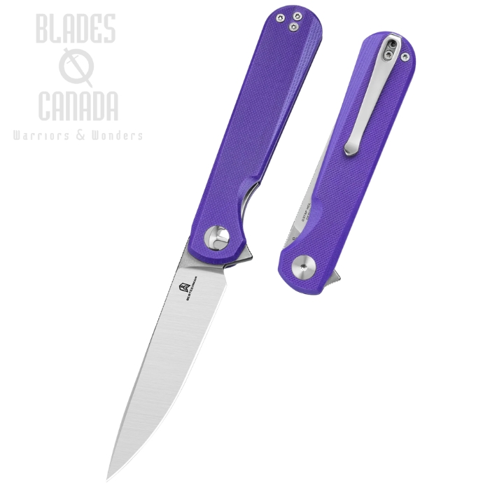 (image for) Bestechan Flick Flipper Folding Knife, D2 Satin, G10 Purple, BMK13B