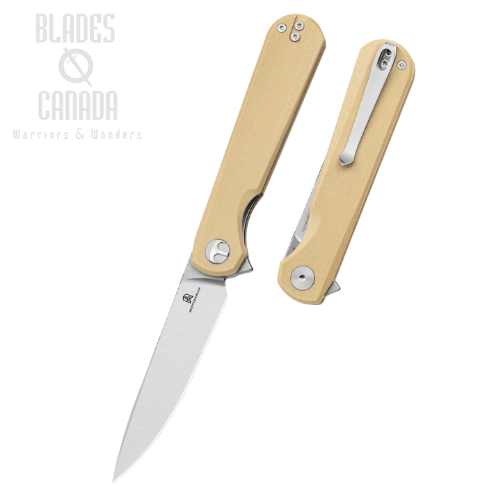 Bestechman Flick Flipper Folding Knife, D2 Satin, G10 Khaki, BMK13C (image for) Bestechman Flick Flipper Folding Knife, D2 Satin, G10 Khaki, BMK13C