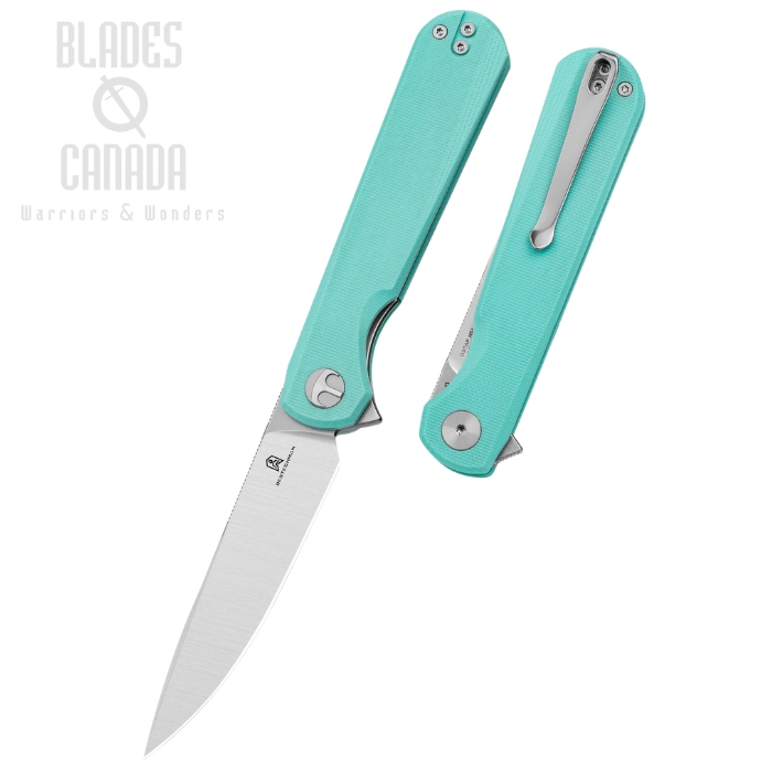 (image for) Bestechman Flick Flipper Folding Knife, D2 Satin, G10 Light Blue, BMK13D