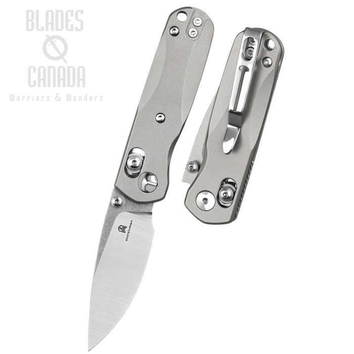 (image for) Bestechman Sprite B-Lock Folding Knife, M390 Satin/SW, Titanium Grey, BMK21A
