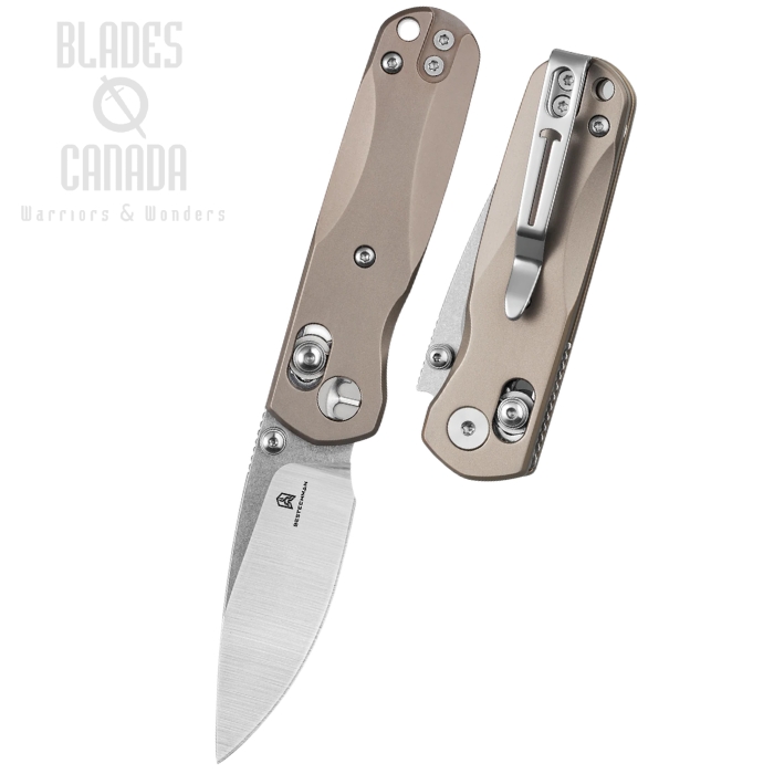 (image for) Bestechman Sprite B-Lock Folding Knife, M390 Satin/SW, Titanium Bronze, BMK21B