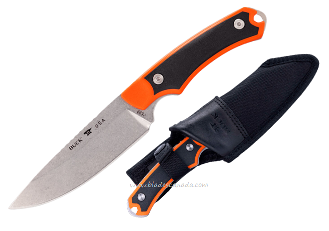 Buck 663 Alpha Guide Select Fixed Blade Knife, Stainless Steel, GFN Black/Orange, 0663ORS
