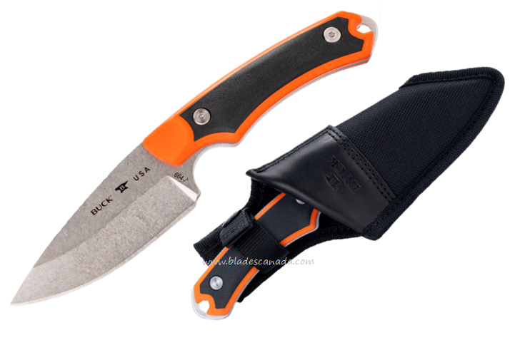 Buck 664 Alpha Hunter Fixed Blade Knife, Stainless Steel, GFN Black/Orange, 0664ORS