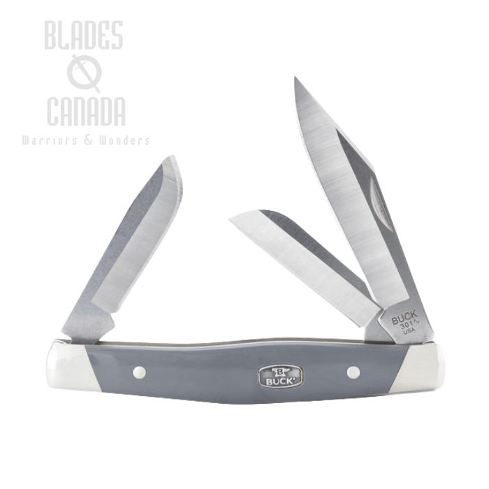 Buck 301 Stockman Slipjoint Folding Knife, 420HC Steel, Synthetic Grey, 0301GYS2