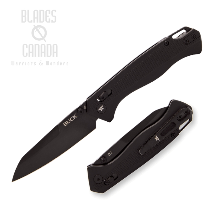 (image for) Buck 698 Ferrox Crossbar Lock Folding Knife, D2 Black, Aluminum Black, 0698BKS