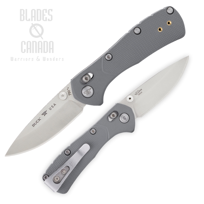 (image for) Buck 790 Mini Range Pro Crossbar Lock Folding Knife, 154CM Satin, GFN Grey, 0790GYS1