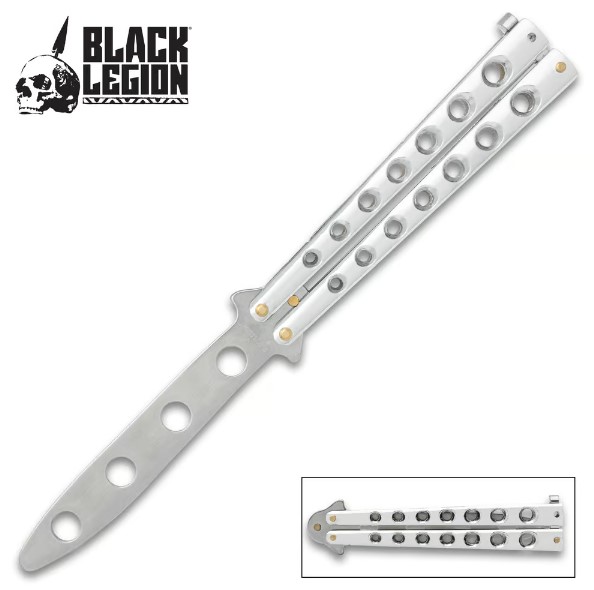 Black Legion Silver Blunt Butterfly Trainer, BV603