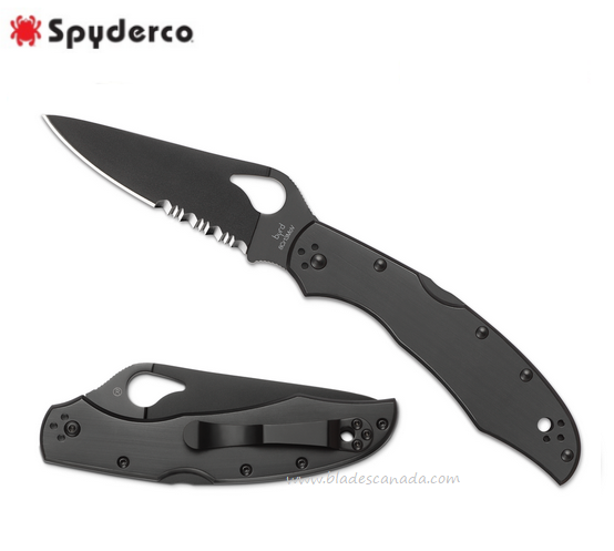 Byrd Cara Cara 2 Folding Knife, Stainless Handle, by Spyderco, BY03BKPS2 - Click Image to Close