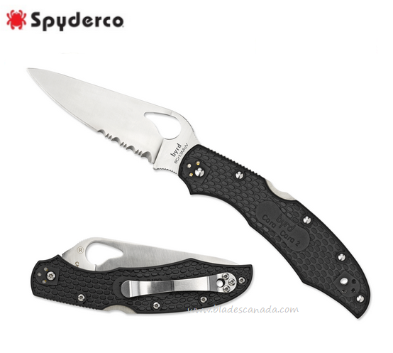 Byrd Cara Cara Gen 2 Folding Knife, FRN Black, by Spyderco, BY03PSBK2 - Click Image to Close