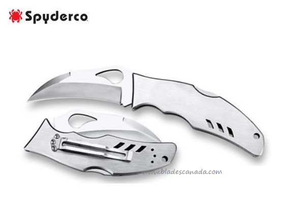 Byrd Crossbill Folding Knife, Stainless Handle, by Spyderco, BY07P - Click Image to Close