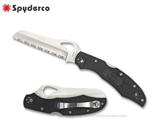 Byrd Cara Cara Rescue Folding Knife, FRN Black, by Spyderco, BY17SBK2 - Click Image to Close