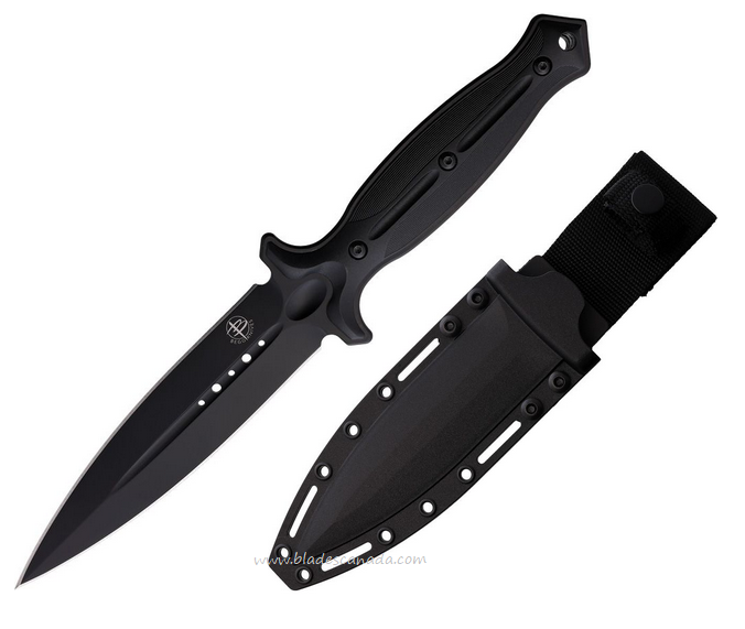 Begg Knives Filoso Fixed Blade Dagger Knife, 1095HC Black, Nylon Black, BG026