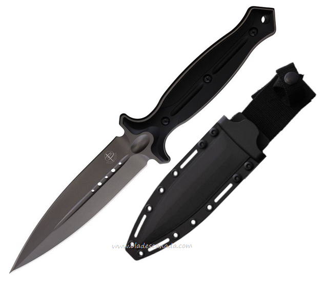 Begg Knives Filoso Fixed Blade Dagger Knife, 1095HC Grey, Nylon Black, GB028