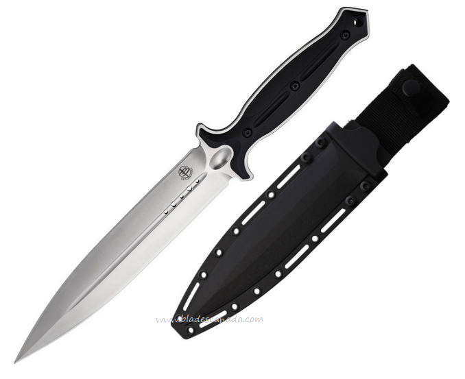 Begg Knives Filoso Fixed Blade Dagger Knife, AUS10 Satin, Nylon Black, BG031