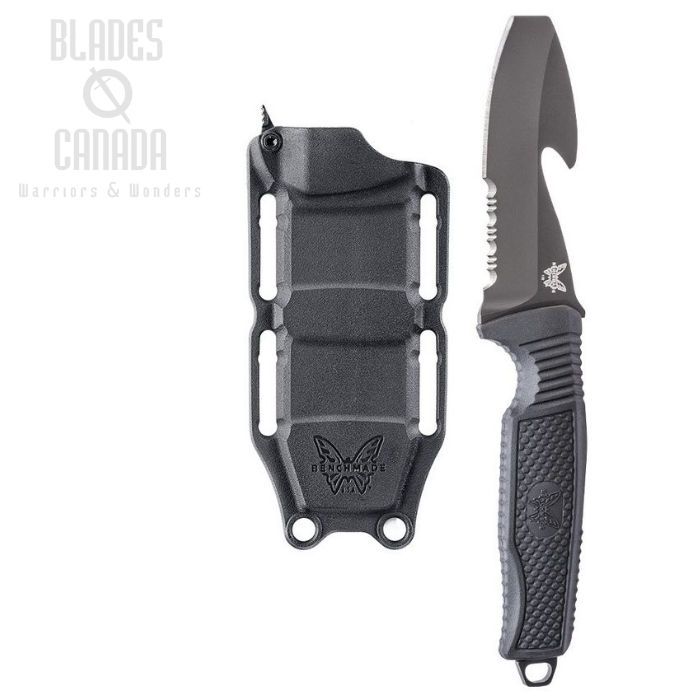 (image for) Benchmade H2O Rescue Fixed Blade Knife, N680, Molded Sheath, 112SBK-BLK
