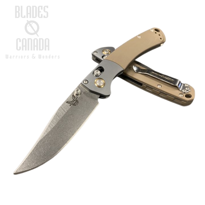 (image for) Benchmade Hunt Mini Crooked River Folding Knife, 20CV, G10 Tan, 15085CU17