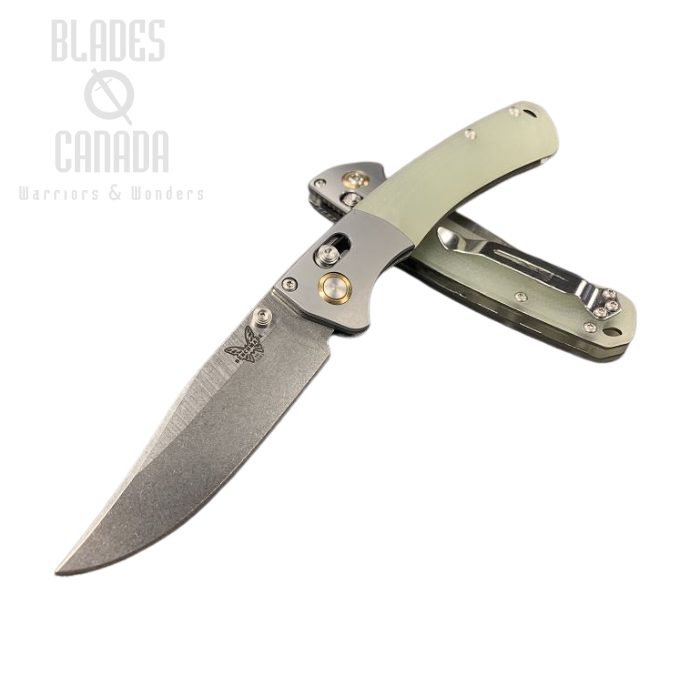 (image for) Benchmade Hunt Mini Crooked River Folding Knife, 20CV, G10 Jade, 15085CU1