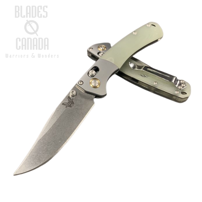 (image for) Benchmade Hunt Mini Crooked River Folding Knife, S90V, G10 Jade, 15085CU3