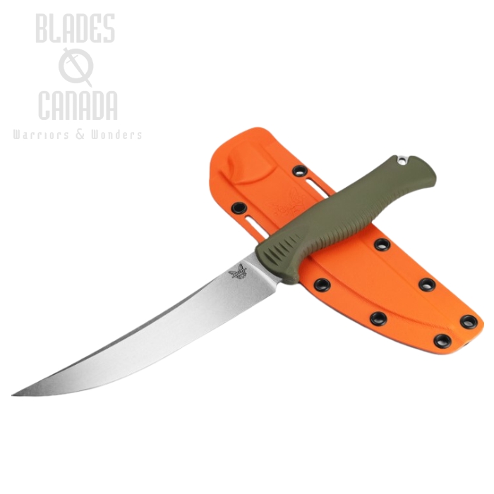 (image for) Benchmade Meatcrafter Fixed Blade Knife, CPM 154, Green Santoprene, 15500-04