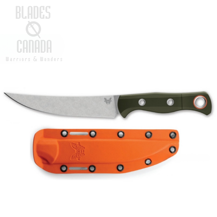 (image for) Benchmade Meatcrafter Fixed Blade Knife, CPM S45VN, G10 OD Green, 15500-3