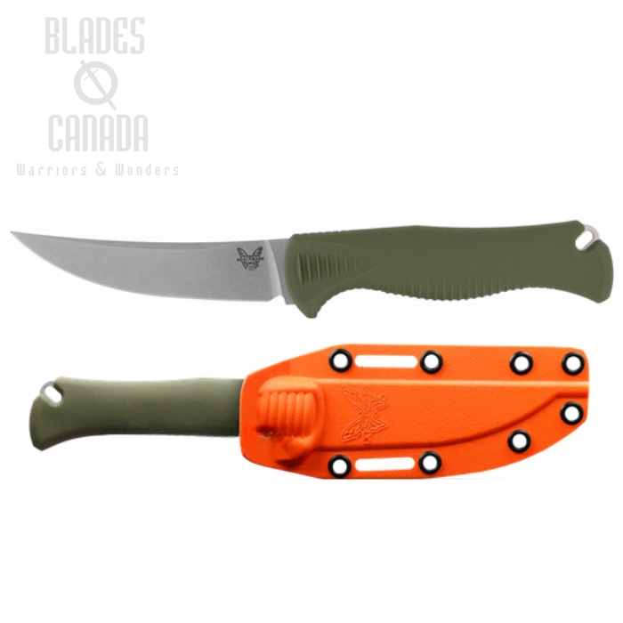 (image for) Benchmade Meatcrafter Fixed Blade Knife, CPM154, Santoprene Dark Olive, 15505