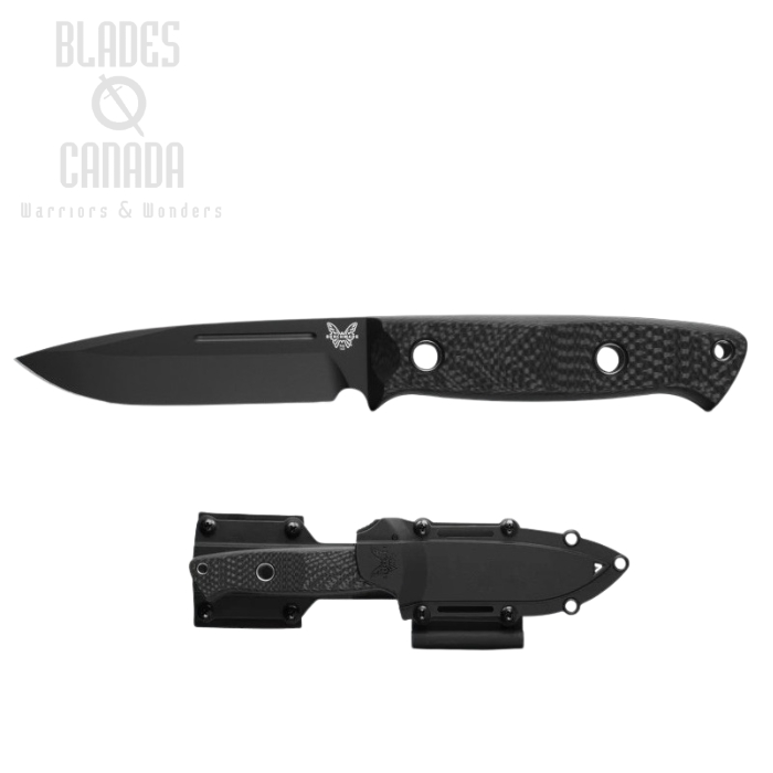 (image for) Benchmade Sibert Bushcrafter Fixed Blade Knife, CPM Cruwear, Carbon Fiber, 163BK
