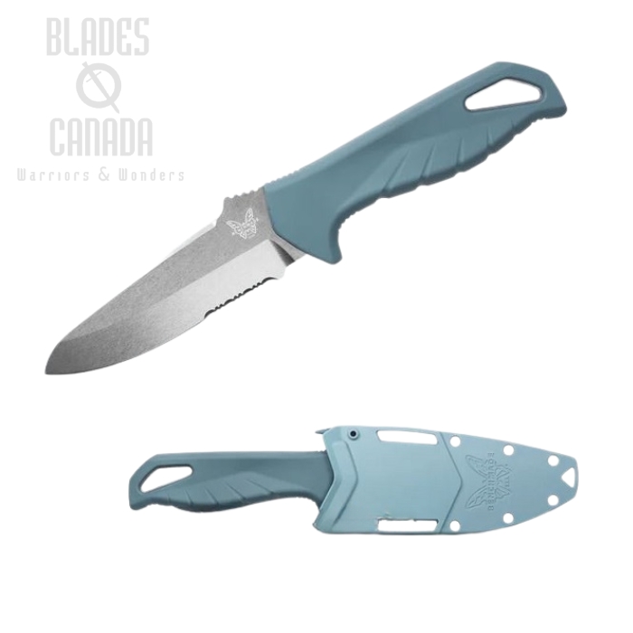 Benchmade Undercurrent Sheepsfoot Fixed Knife, MagnaCut, Santoprene Blue, Molded Sheath, 18040S (image for) Benchmade Undercurrent Sheepsfoot Fixed Knife, MagnaCut, Santoprene Blue, Molded Sheath, 18040S