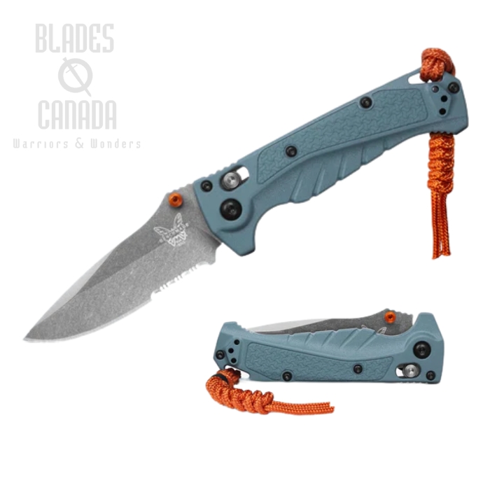 Benchmade Mini Adira Axis Lock Folding Knife, MagnaCut Satin, Grivory Depth Blue, 18065S