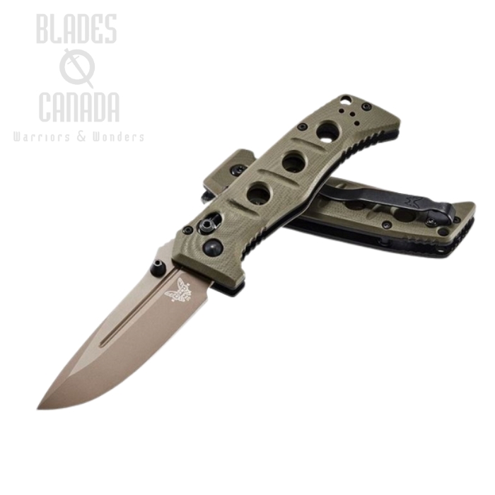 Benchmade Mini Adamas Folding Knife, CPM CruWear FE, G10 OD Green, 273FE-2 (image for) Benchmade Mini Adamas Folding Knife, CPM CruWear FE, G10 OD Green, 273FE-2
