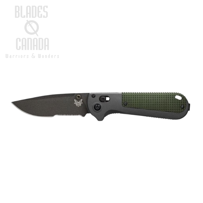 (image for) Benchmade Redoubt Folding Knife, CPM D2 Black, Grivory Green/Grey, 430SBK