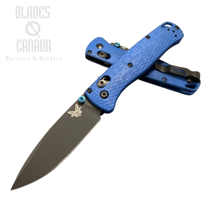 Benchmade Bugout Folding Knife, M4 Steel, Blue G10, Blue Thumbstud & Standoffs, 535CU133 (image for) Benchmade Bugout Folding Knife, M4 Steel, Blue G10, Blue Thumbstud & Standoffs, 535CU133