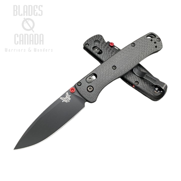 (image for) Benchmade Bugout Customized Folding Knife, S90V Black, Carbon Fiber, Red Thumbstud, 535CU208