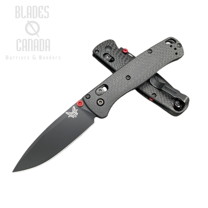 (image for) Benchmade Bugout Customized Folding Knife, 20CV Black, Carbon Fiber, Orange Thumbstud, 535CU210