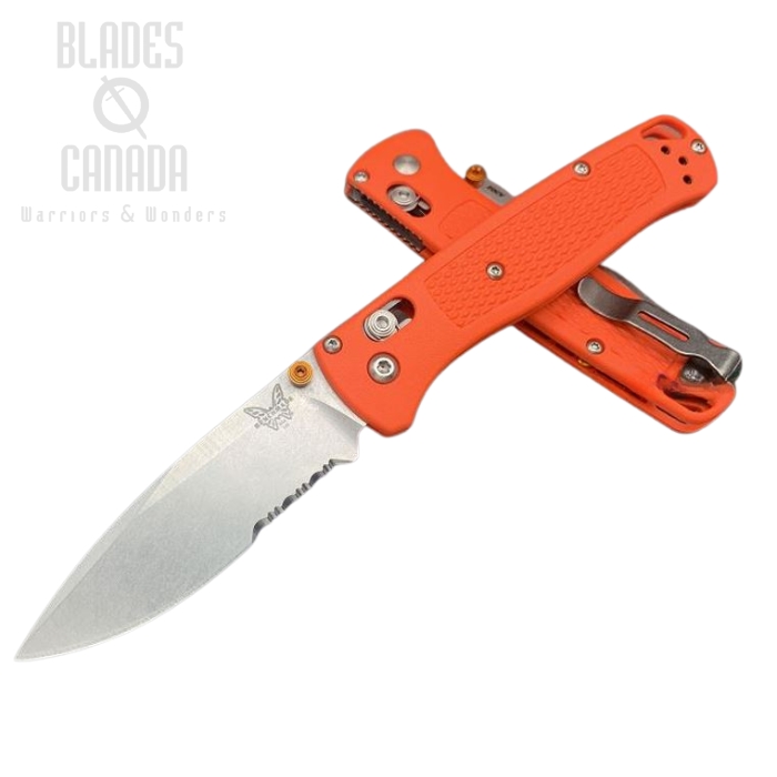 (image for) Benchmade Bugout Folding Knife, 20CV w/Serration, Orange, Orange Thumbstud & Standoffs, 535CU231
