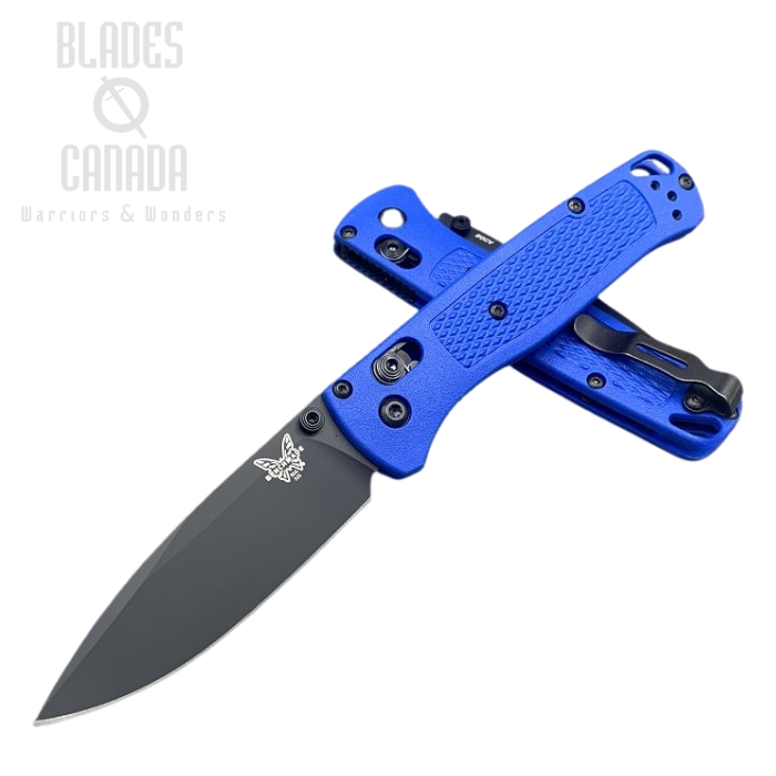 (image for) Benchmade Bugout Folding Knife, 20CV, Blue Handle, Black Thumbstud & Standoffs, 535CU49