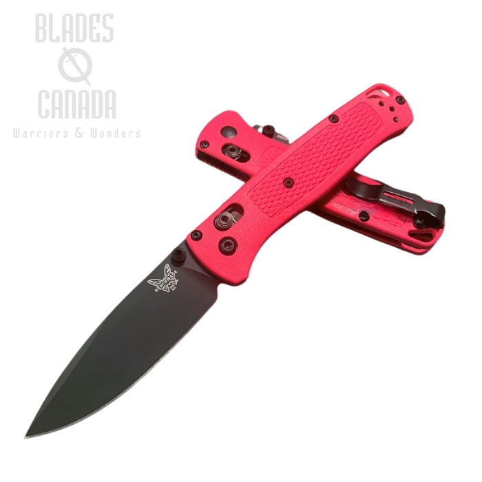 (image for) Benchmade Bugout Folding Knife, 20CV, Hot Pink Handle, Black Thumbstud & Standoffs, 535CU51