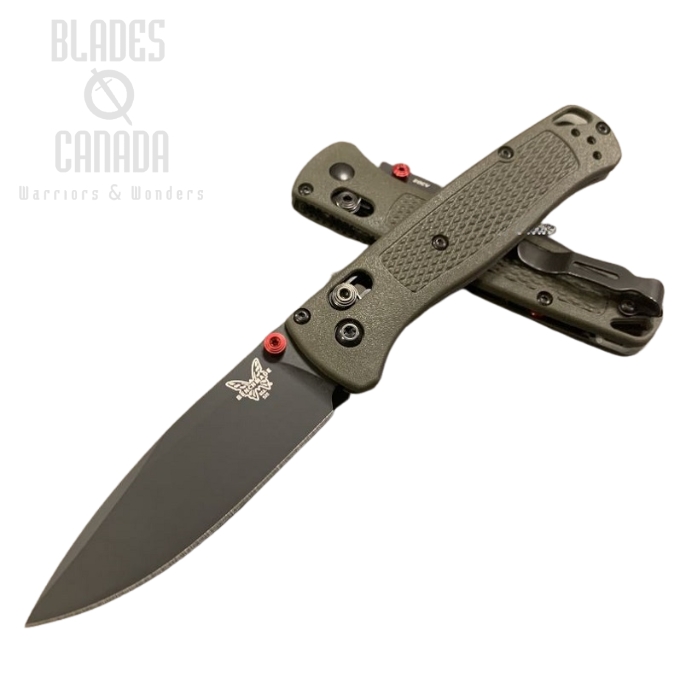(image for) Benchmade Bugout Folding Knife, 20CV, OD Handle, Red Thumbstud & Standoffs, 535CU68