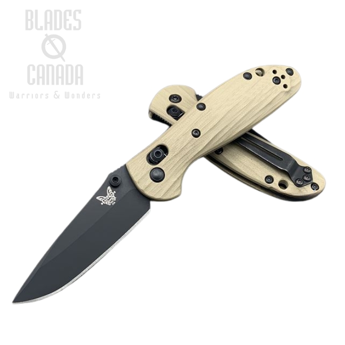 (image for) Benchmade Mini Griptilian Pardue Folding Knife, M4 Steel, G10 Desert Tan, 556CU9