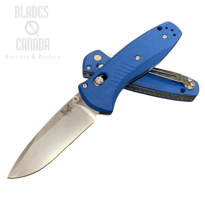 (image for) Benchmade Mini Barrage Osborne Folding Knife, Assisted Opening, 20CV, G10 Blue, 585CU21