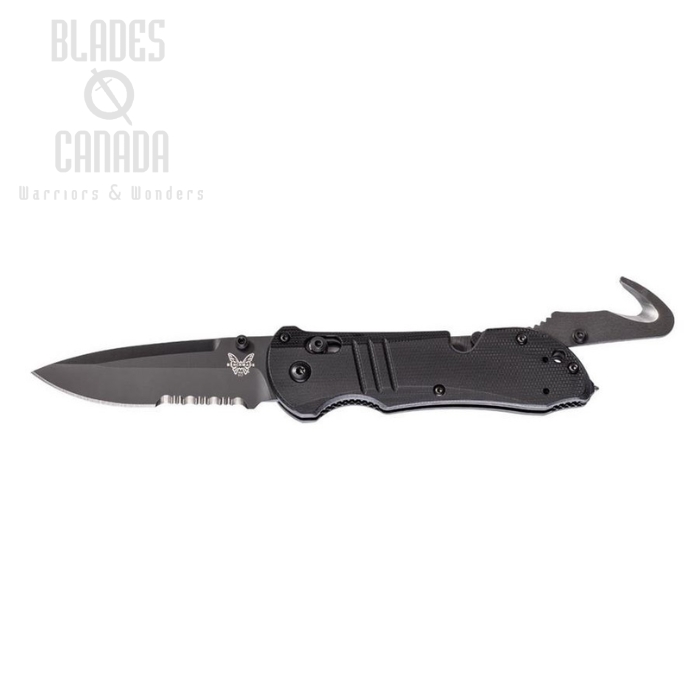(image for) Benchmade Tactical Triage Rescue Folding Knife, S30V, G10 Black, Glass Breaker, 917SBK