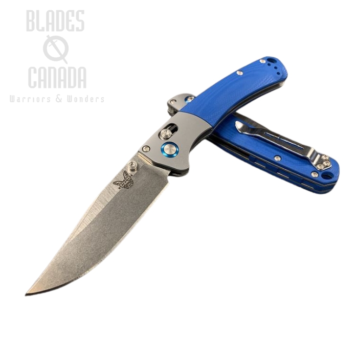 (image for) Benchmade Hunt Mini Crooked River Folding Knife, 20CV, G10 Blue, 15085CU9