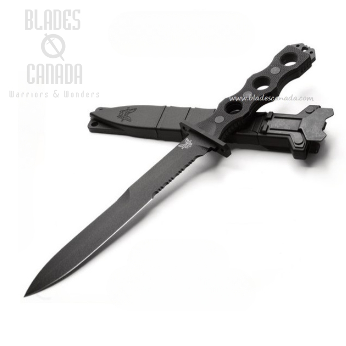 (image for) Benchmade SOCP 185 Fixed Blade Knife, CPM-3V Steel, G10 Black, BM185SBK