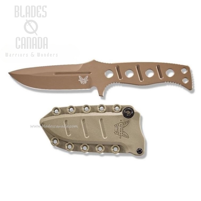 (image for) Benchmade Adamas Fixed Blade Knife, CruWear FE, Desert Tan Sheath, 375FE-1